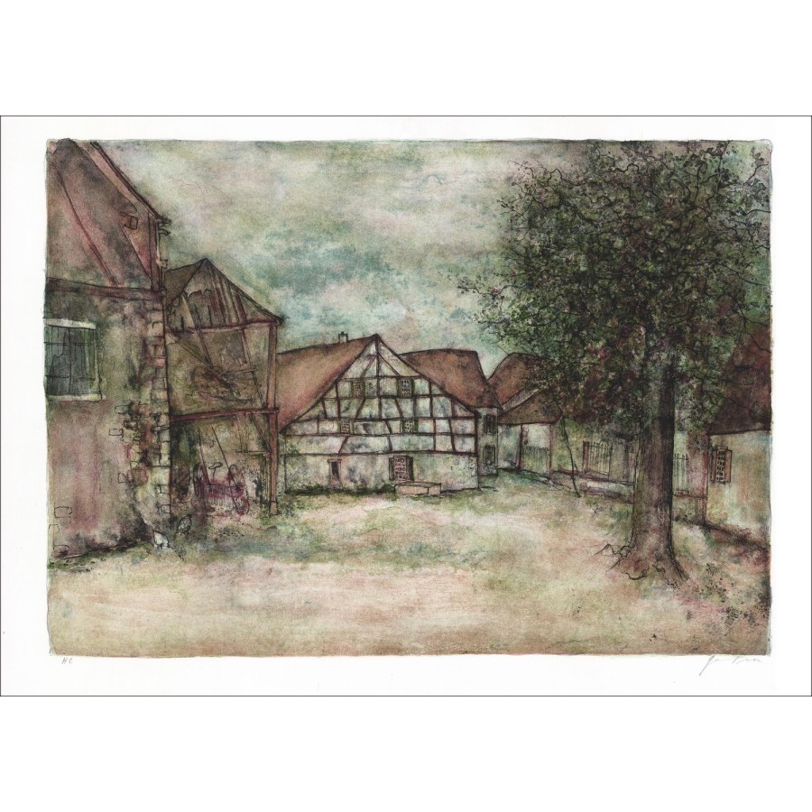 Comprar Bernard Gantner Litografía original Casas Alsacianas