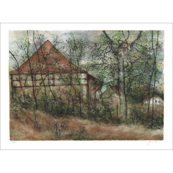 Kaufen Sie Bernard Gantner ALSACIAN Häuser II Original-Lithographie