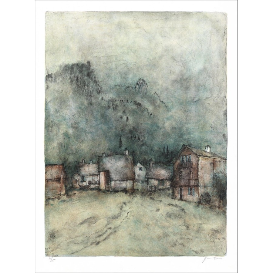 Purchase Original Lithograph Alpine Chalet Bernard GANTNER