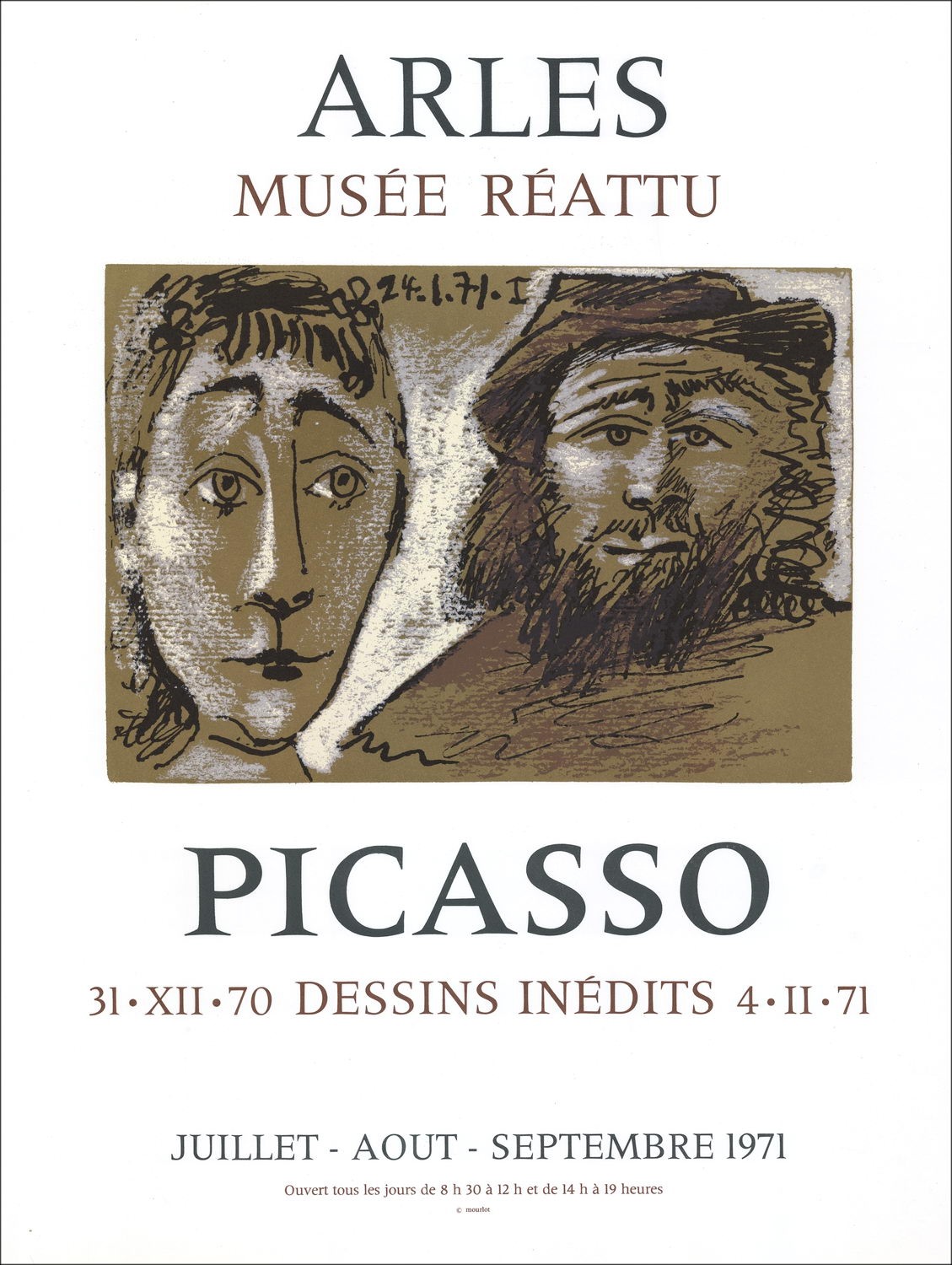 Acquista la litografia di Pablo Picasso "Esposizione disegni inediti", Parigi 1971.
