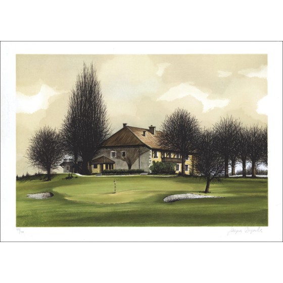 Jacques-Deperthes - Original-Lithographie "Das Haus auf dem Golf" 53x75cm