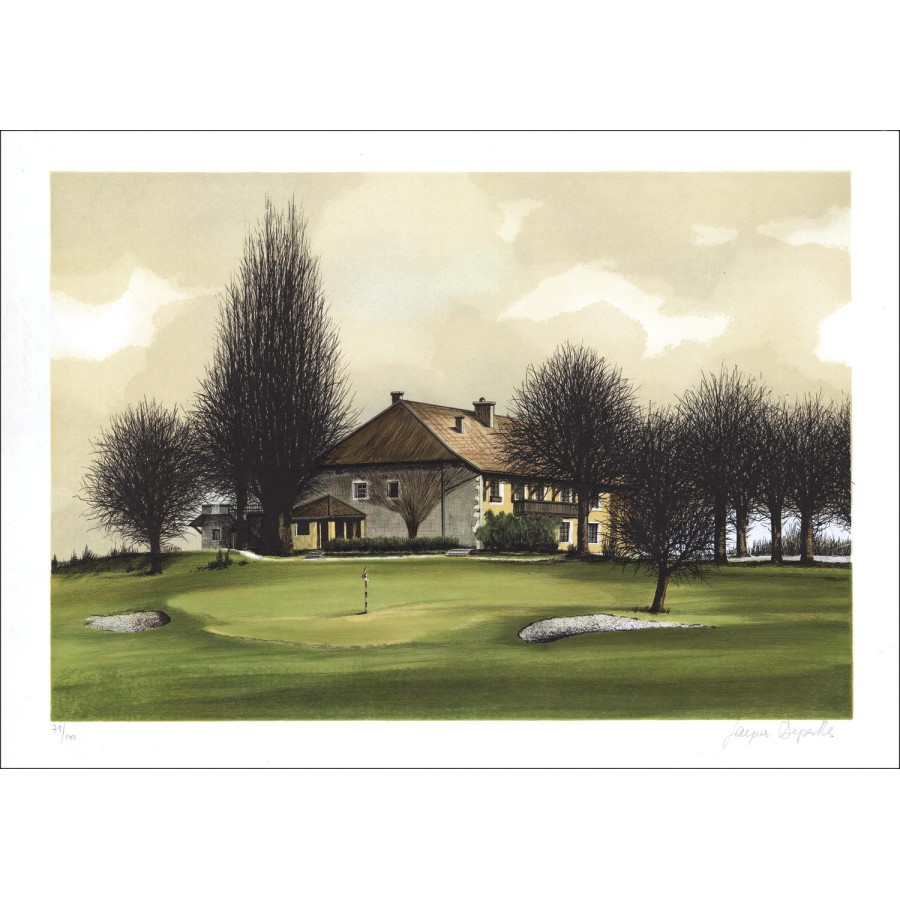 Jacques DEPERTHES - Original Lithograph "La maison sur le golf" 53x75cm