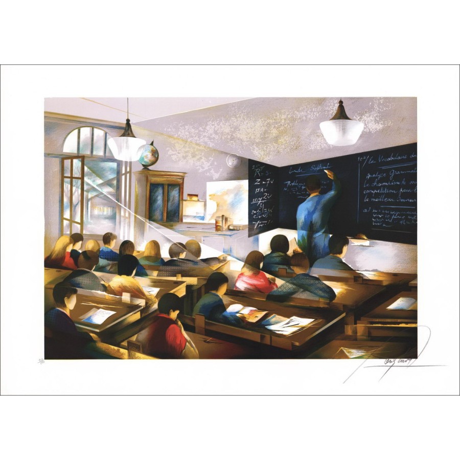 Acheter Raymond POULET Le maître d'école Lithographie Originale