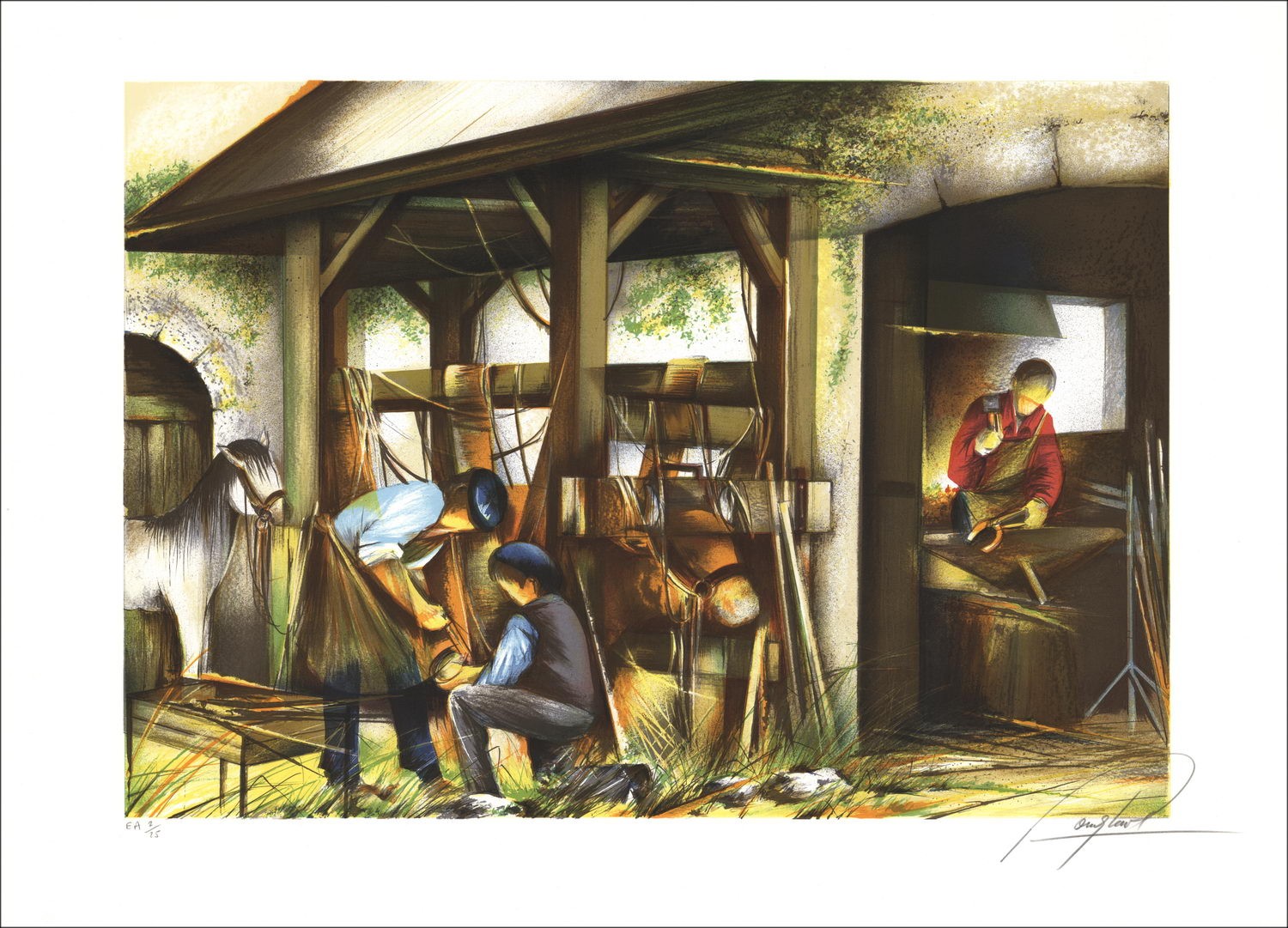 Acquisto Litografia di pollo Raymond Original The Marshal Ferrant