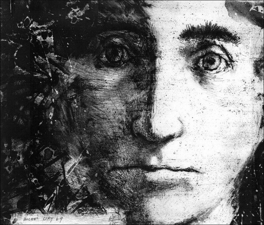 Michel Ciry - Lithographie, Originalgravur "Portrait" signiert und nummeriert 