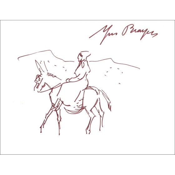 Yves Brayer - Burnkey Back PROMENADE (1982) - Dibujo original firmado