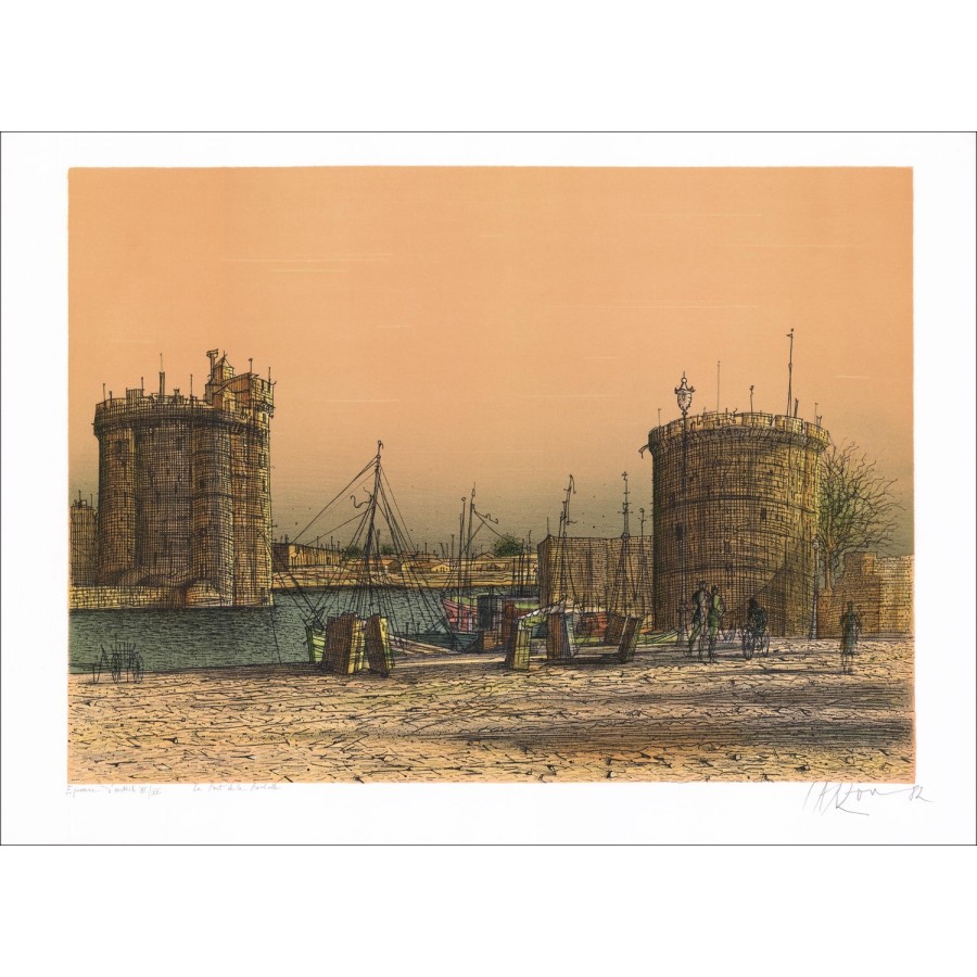 Comprar CARZOU Le Port de la Rochelle Litografía original 54x75cm 1982