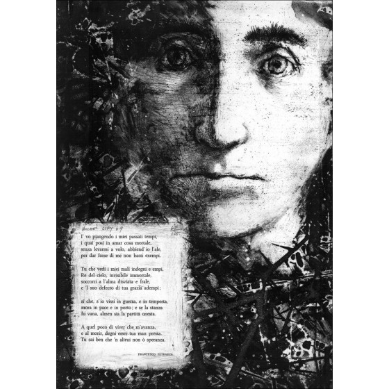 Michel Ciry - Litografía, grabado original "Retrato" firmado y numerado 