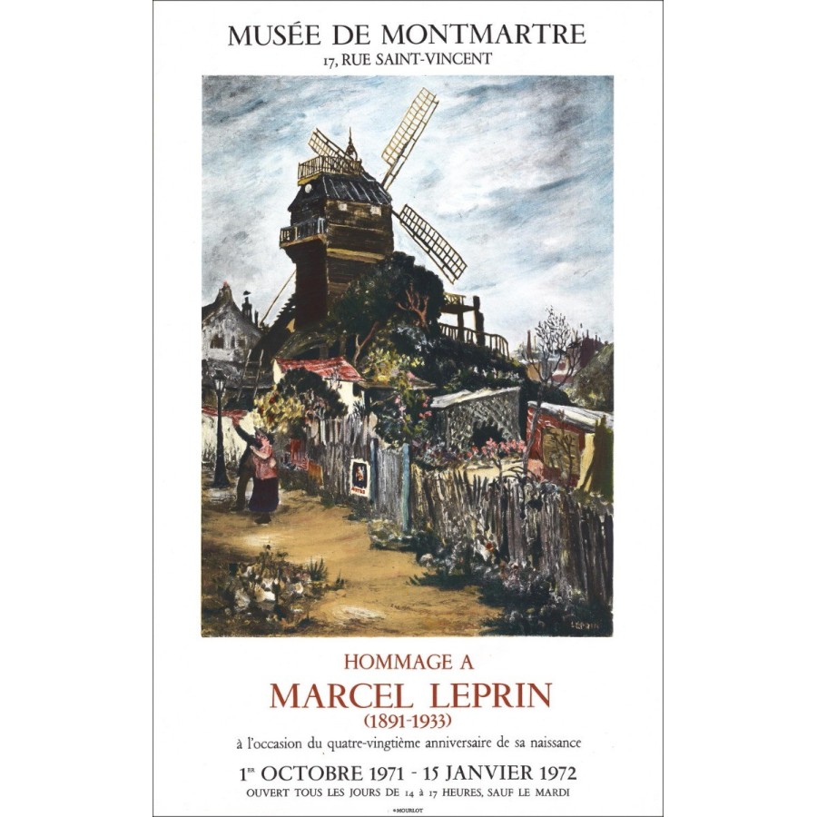 Marcel Leprin - Litografia "Museo della mostra di Montmartre, Parigi" 71x45cm - 1972
