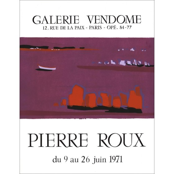Pierre Roux - LithoGroph "Exhibition Gallery Vandome, Parijs" 67x51cm - 1971