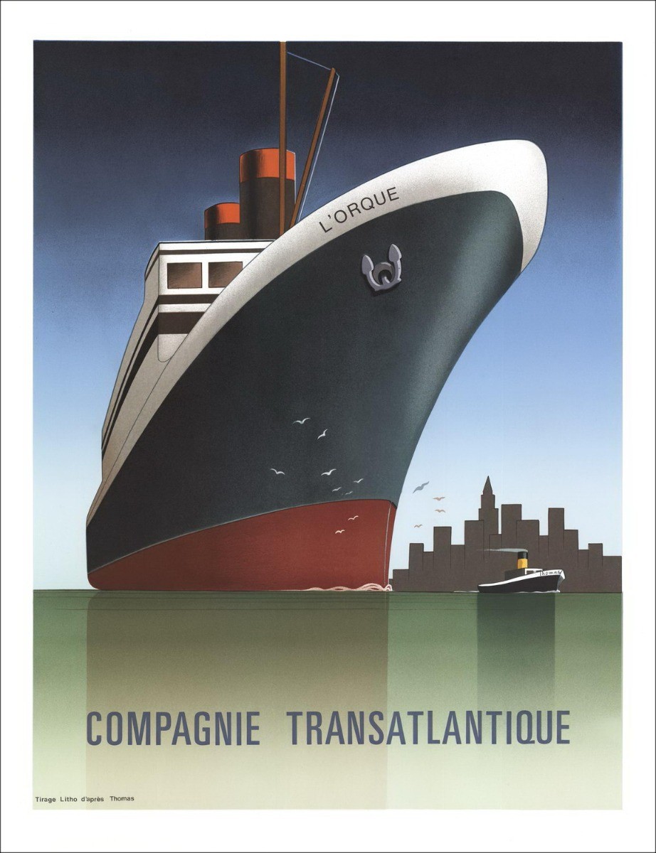 Steven Thomas - Lithosche "Transatlantic Company, Packbot" 71x54cm