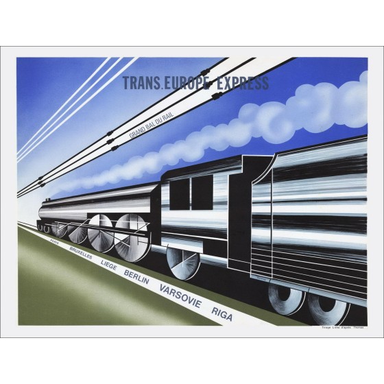 Steven Thomas - LitografiaTrans.Europe Express, treno "57x76cm