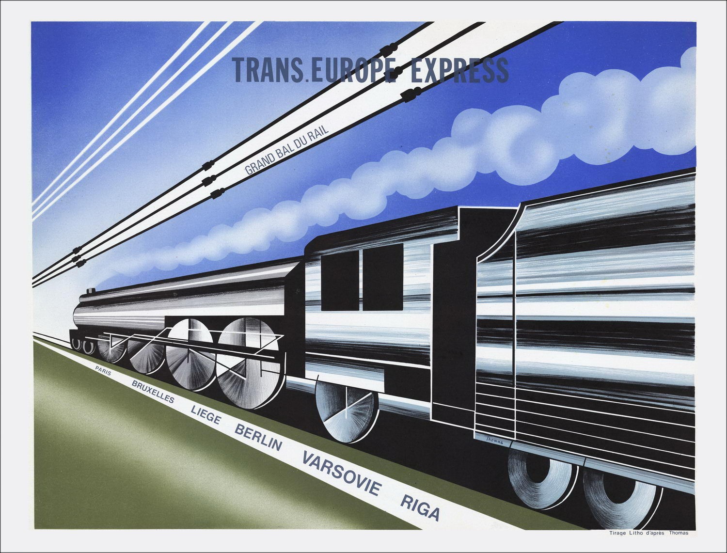 Steven Thomas - LitografiaTrans.Europe Express, treno "57x76cm