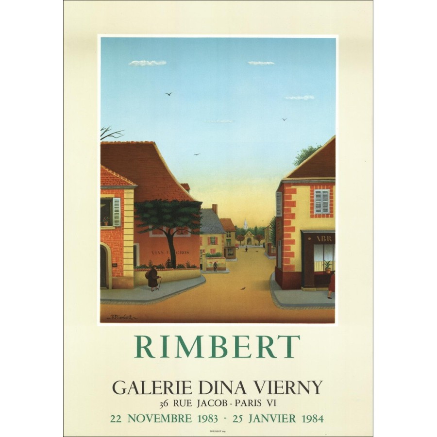 René Rimbert - Litografia "Galleria fiera Dina Vierny, Parigi" 68x48cm - 1984