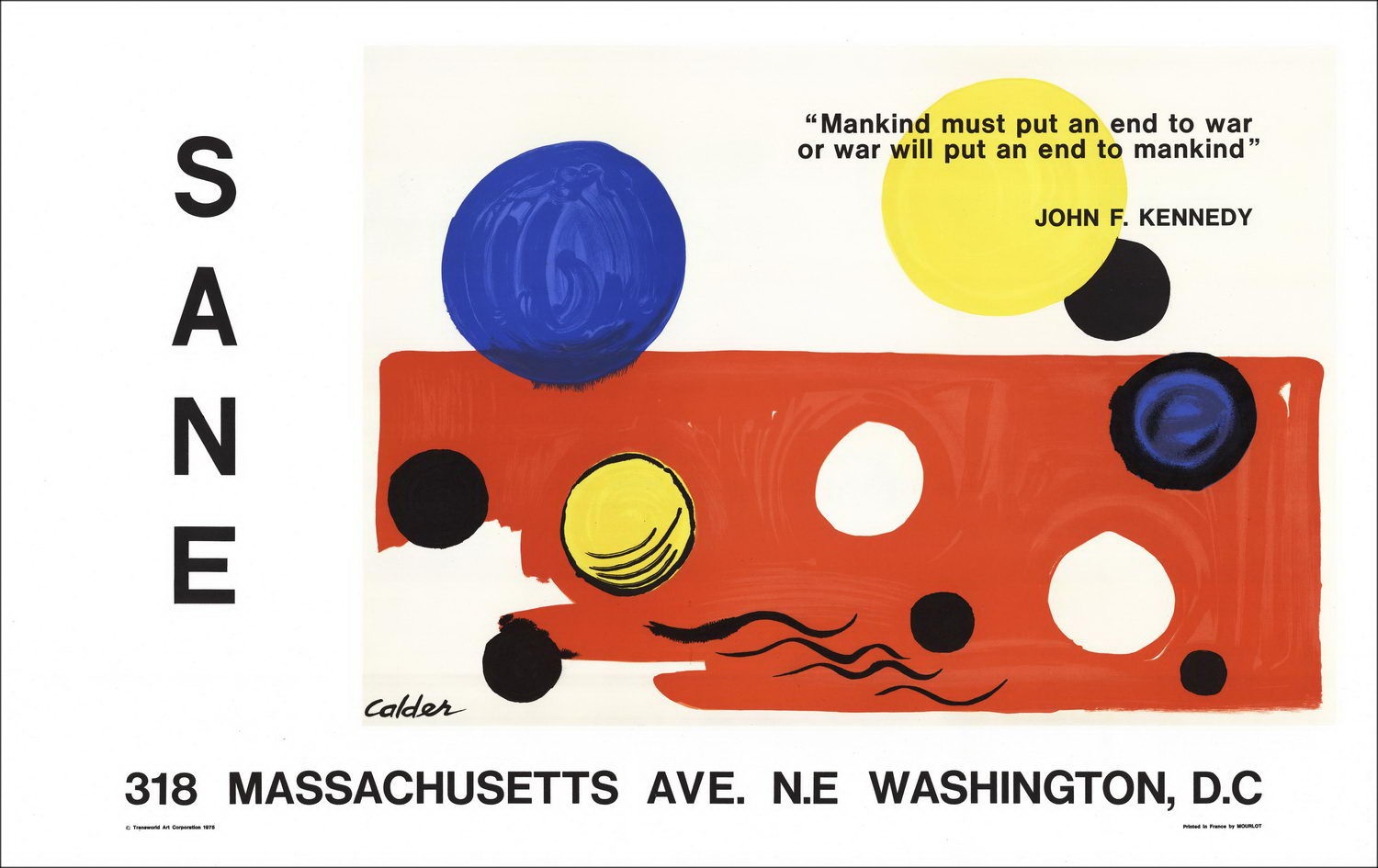"Exposition Galerie Sane, Washington DC" par Alexander Calder 1975