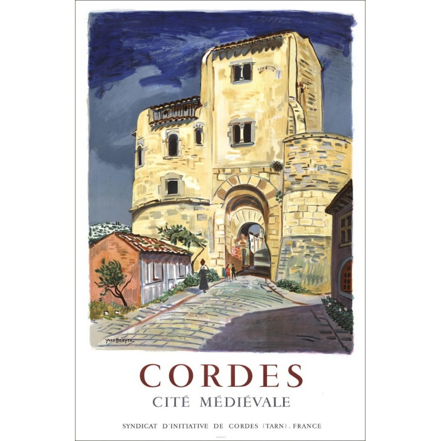 Acquista Litografia Mourlot Yves Brayer Cordes Città medievale