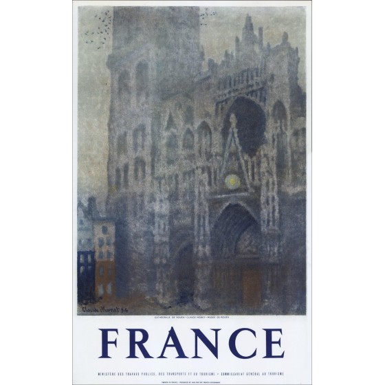 Claude Monet - Lithosche "Frankrijk, Rouen Cathedral" 100x62cm - 1950 - Mourlot