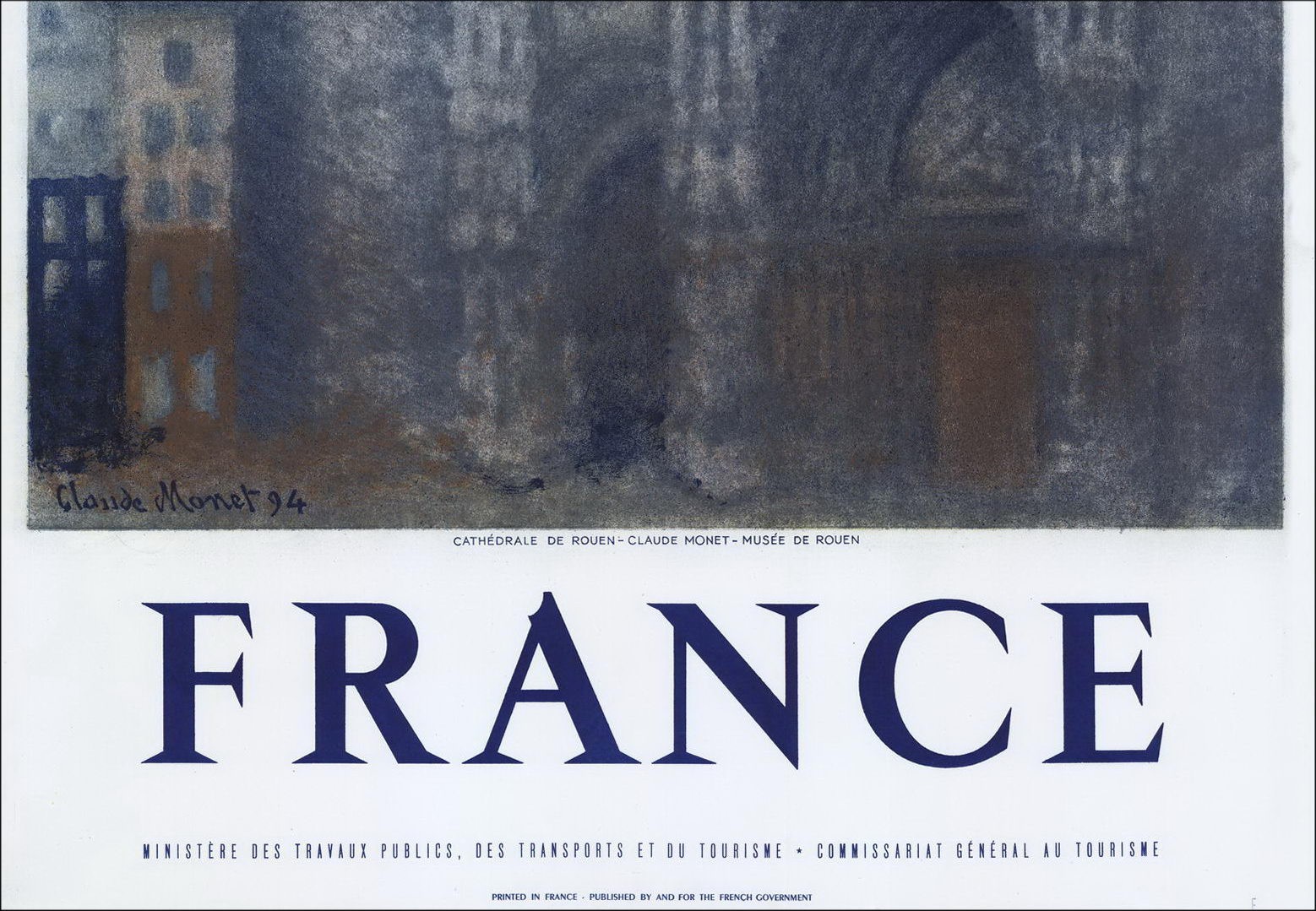Claude Monet - Lithographie "Frankreich, Rouen Cathedral" 100x62cm - 1950 - Mourlot