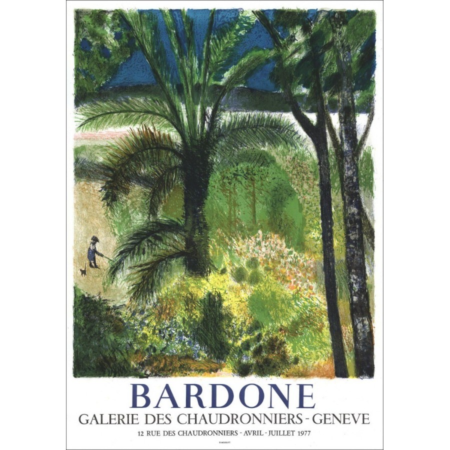 Guy BARDONE - Lithographie "Exposition Galerie des chaudronniers, Genève" 75x53cm - 1977