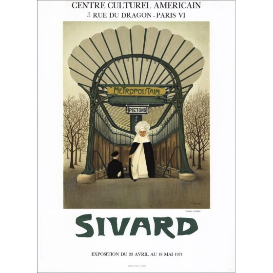 Robert Paul Swivard - Lithographie "Ausstellung American Cultural Center, Paris" 74x55cm - 1971