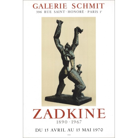 Ossip Zadkine - Litografia "Galleria fiera Schmit, Parigi" 77x51cm - 1970