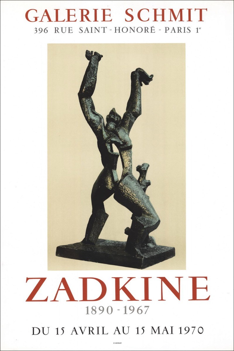 Ossip Zadkine - Litografia "Galleria fiera Schmit, Parigi" 77x51cm - 1970