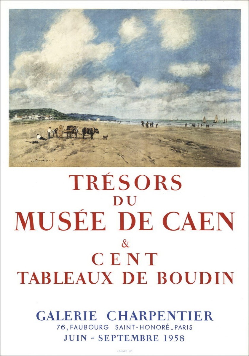 Eugène Boudin - Affiche Galerie Charpentier 1958, Mourlot