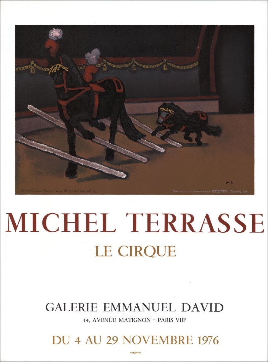 Michel Terrace - Litografia "Esposizione Emmanuel Gallery David, Parigi" 72x54cm - 1976 - Poster originale Mourlot