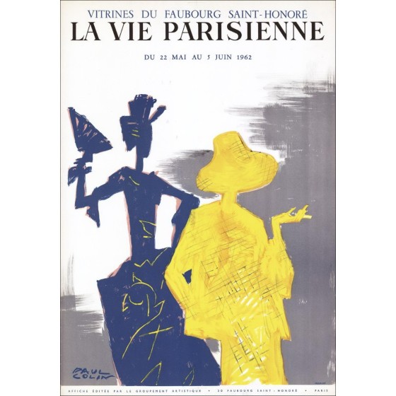 Paul Colin - Lithographie "Das Pariser Leben, Showcases der Faubourg Saint-Honoré" 70x48cm - 1962 - Original Poster Mourlot