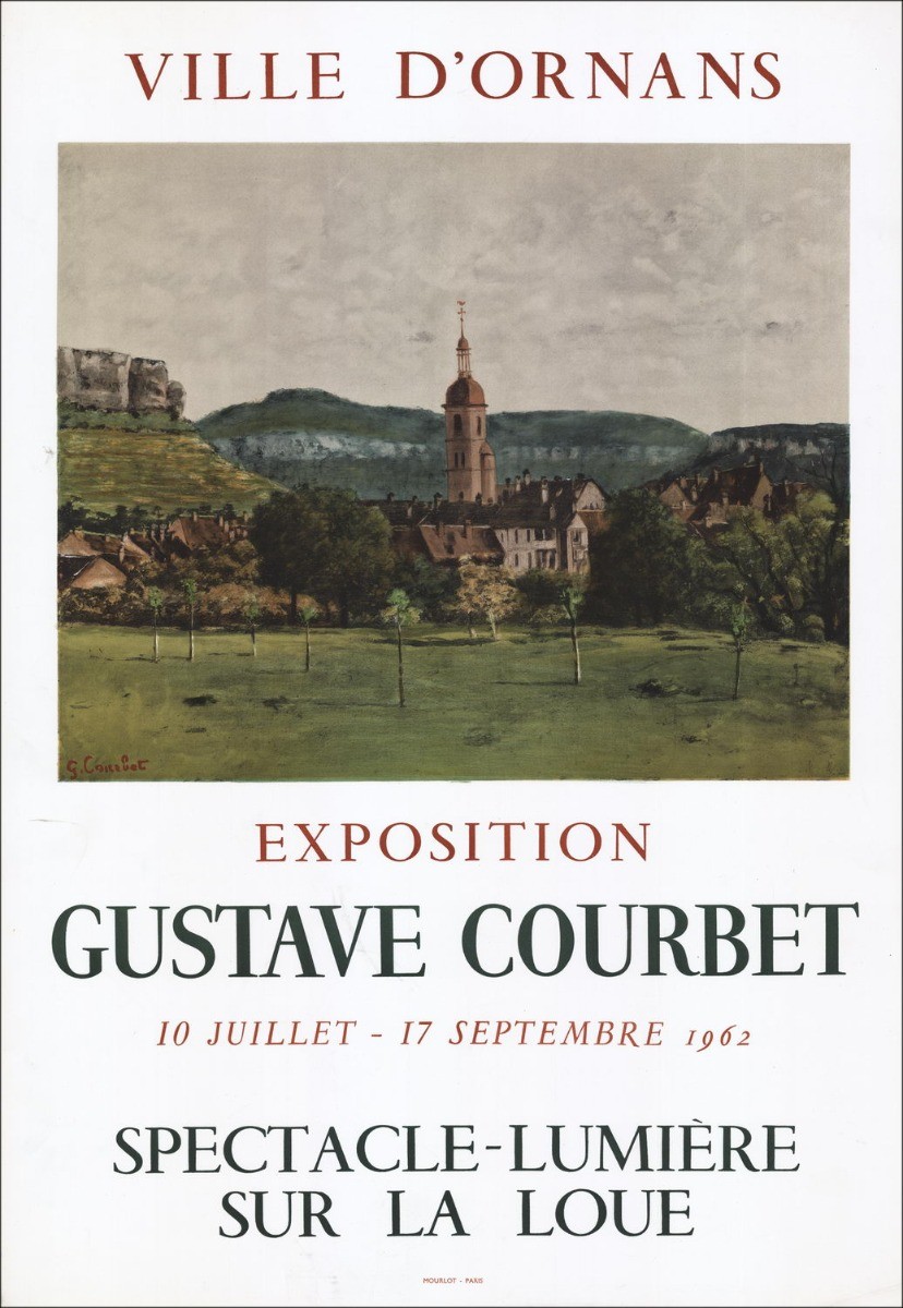 Gustave Courbet - Litografia "Courbet Exhibition, City of Ornans" 74x50cm - 1962 - Manifesto originale Mourlot