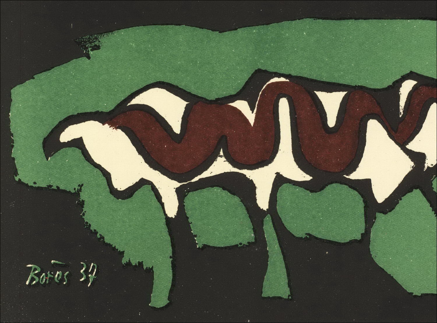 Francisco Bores - Litografia originale "Composizione, Terra" 35x26cm - 1937
