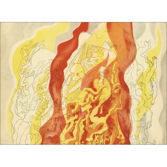 Abraham Rattner - Original-Lithographie "Komposition, Feuer" 35x26cm - 1937