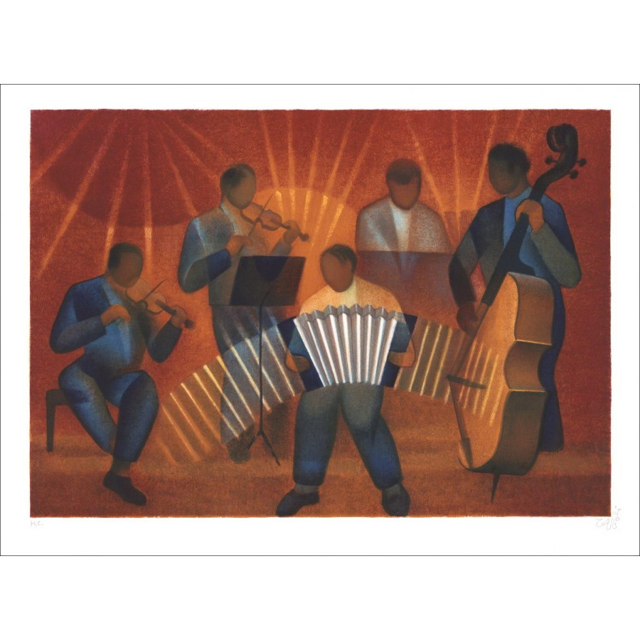 Achat Lithographie Originale Louis TOFFOLI Le bal musette 1989