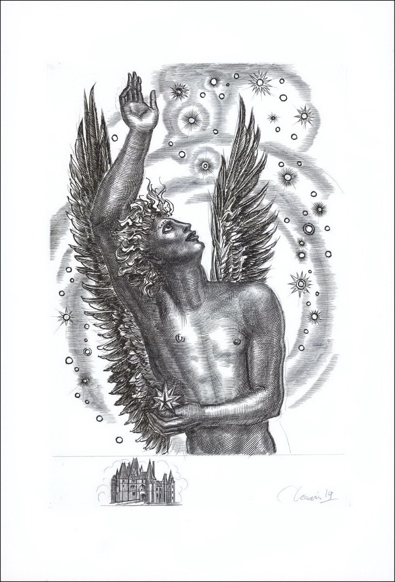 Albert Decaris - Personaje - Grabado original en Burin 57x38cm - Firmado y numerado a lápiz 