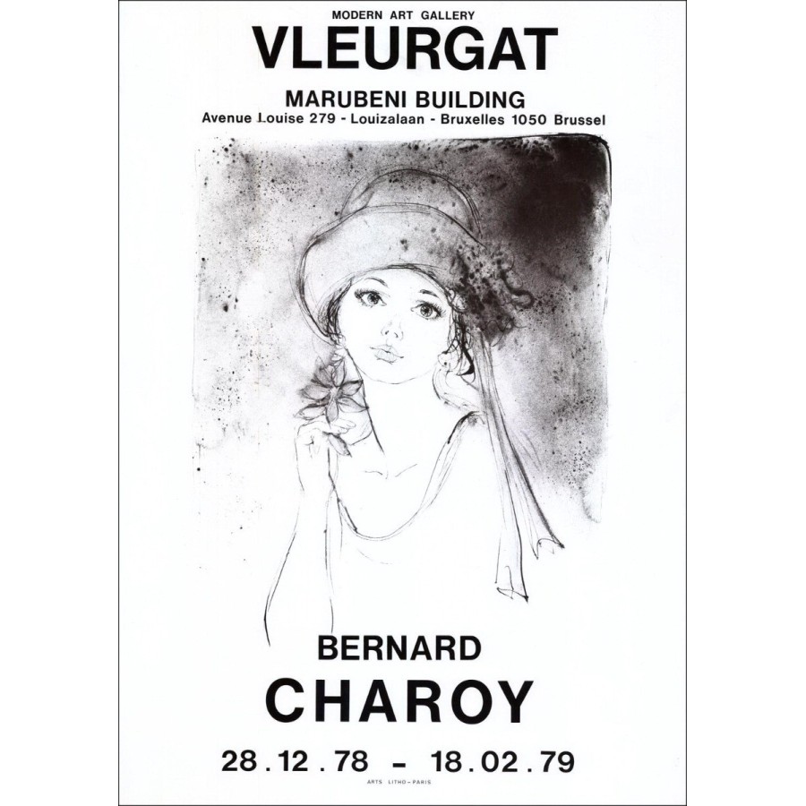 Bernard CHAROY - Lithographie "Exposition Modern Art Galerie Vleurgat, Brüssel" 65x46cm - 1979