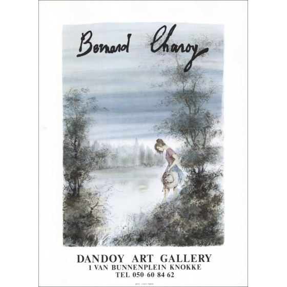 Bernard Charoy - Lithospiegel "Tentoonstelling Dandoy Art Gallery, Knokke" 76x56cm - 1979