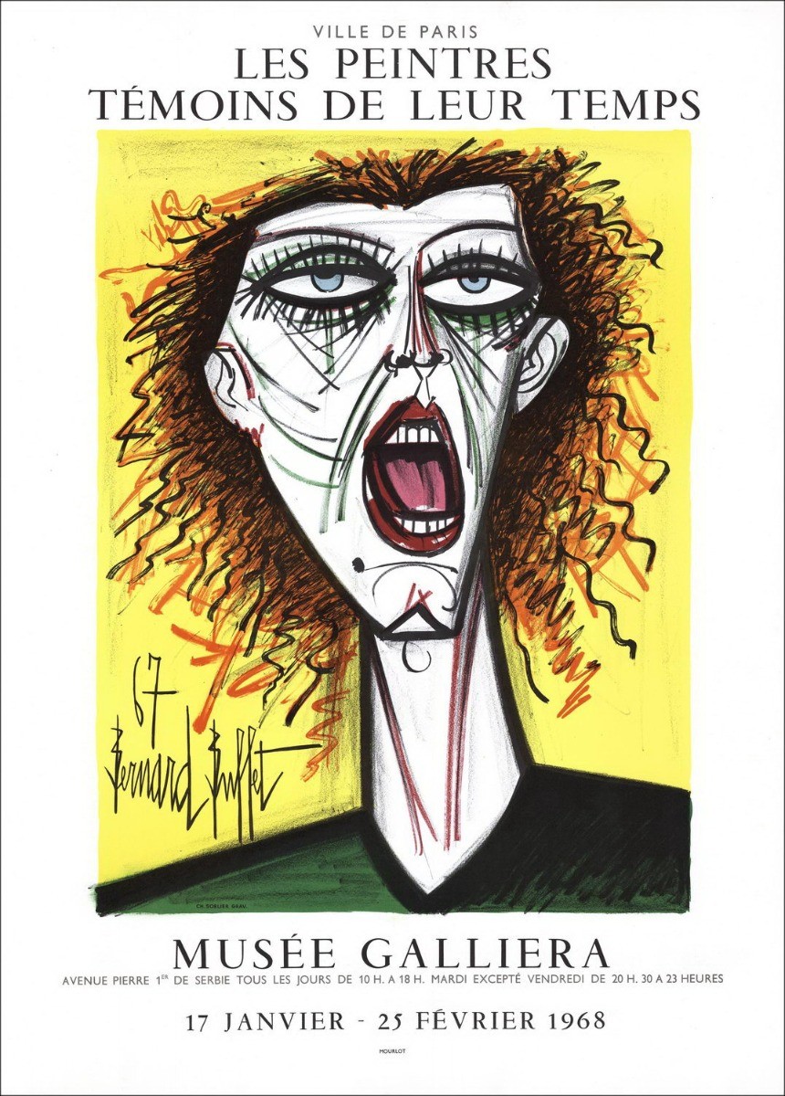 Bernard BUFFET kaufen Lithographie Ausstellung Galliera Museum, Paris 1968