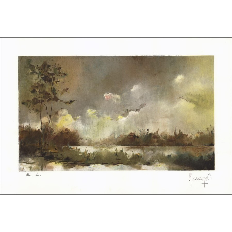 Michel MESSAGER "Paysage" - Lithographie Originale sur papier vélin, signée au crayon et justifiée EA