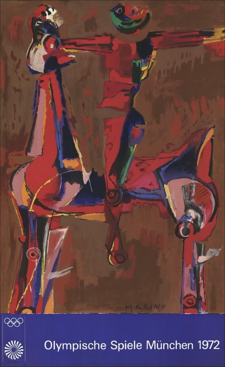 Marino Marini - Litografía "Olympische Spiel, München" 102x63cm - 1972