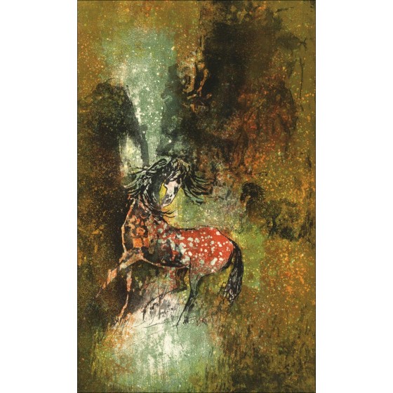 LeBadang - Litografia originale "Il cavallo solitario" 78x47cm
