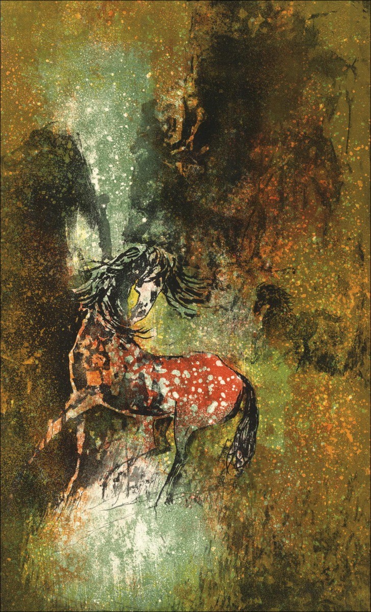 LEBADANG - Original Lithograph "The Lonely Horse" 78x47cm