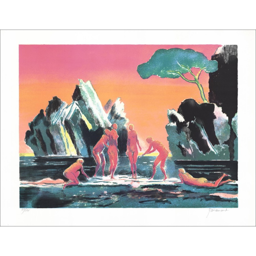 GUIRAMAND Paul - Originele litho "tekens" 50x65cm - werk ondertekend en genummerd in potlood
