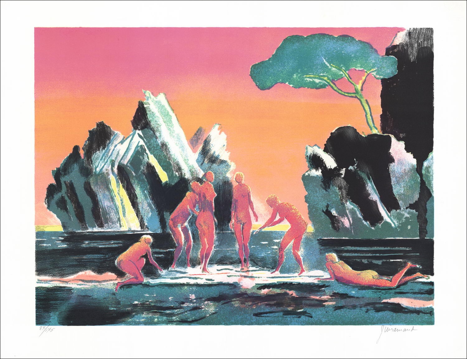 GUIRAMAND Paul - Original-Lithographie "Zeichen" 50x65cm - Arbeit in Bleistift signiert und nummeriert