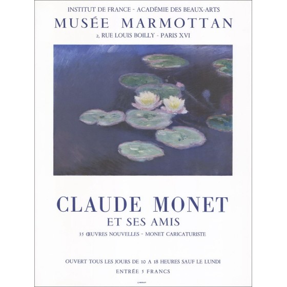 Claude Monet - Lithoh "Marmottan Museum Tentoonstelling, Parijs" 64x49cm - 1972