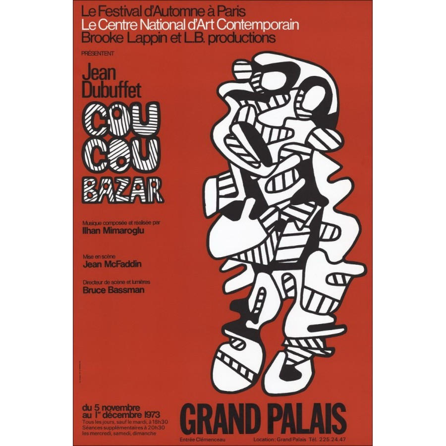 Jean Dubuffet - ScreenPrint "Mostra al Grand Palais, Parigi" 72x48cm - 1973