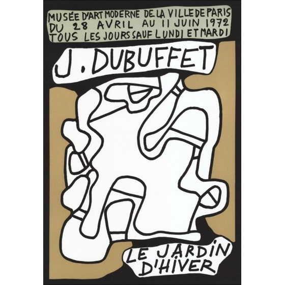 Jean Dubuffet - zeefdruk "tentoonstelling Museum voor Moderne Kunst, Parijs" 42x29cm - 1972