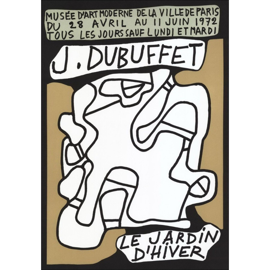 Jean DUBUFFET - Sérigraphie "Exposition Musée d'art moderne, Paris" 42x29cm - 1972