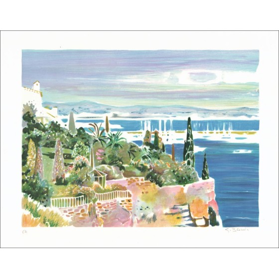 BLOUIN Georges - Litografia originale "Vista sul mare" firmata e numerata a matita
