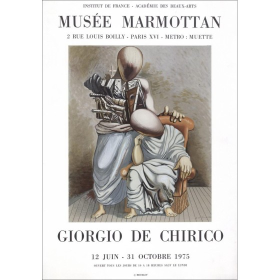Giorgio de Chirico - Litografia "Esposizione Musee Marmottan, Parigi" 72x50cm - 1975
