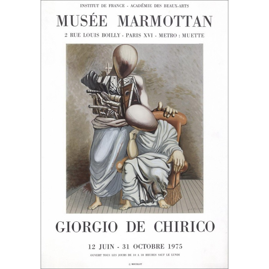 Giorgio de Chirico - Litografia "Esposizione Musee Marmottan, Parigi" 72x50cm - 1975